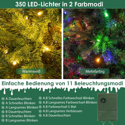 180 cm Artificial Christmas Tree with 350 LED Lights