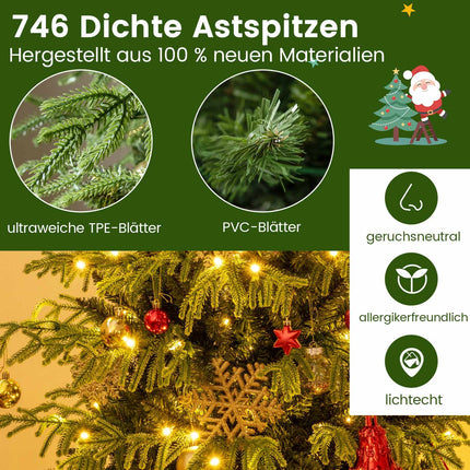 180 cm Artificial Christmas Tree with LED Lights