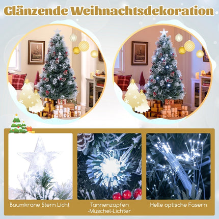 180 cm großer künstlicher Weihnachtsbaum mit Lichtern & Schnee