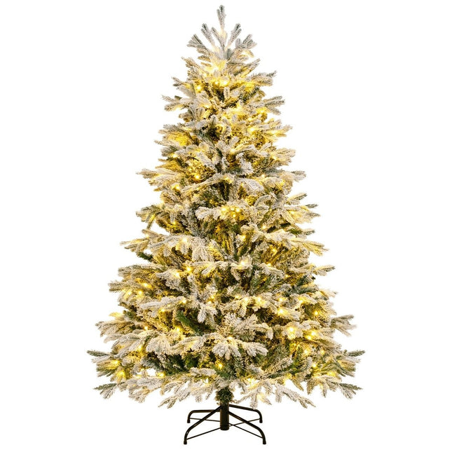 180 cm künstlicher Weihnachtsbaum mit Schnee & 350 LED-Leuchten