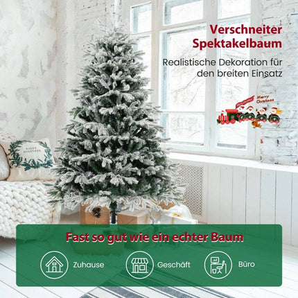 Umělý vánoční stromek 180 cm se sněhem a 350 LED světly