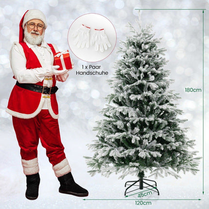 Umělý vánoční stromek 180 cm se sněhem a 350 LED světly