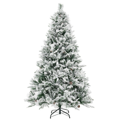 180 cm Artificial Christmas Tree with Snow, 8 Light Modes