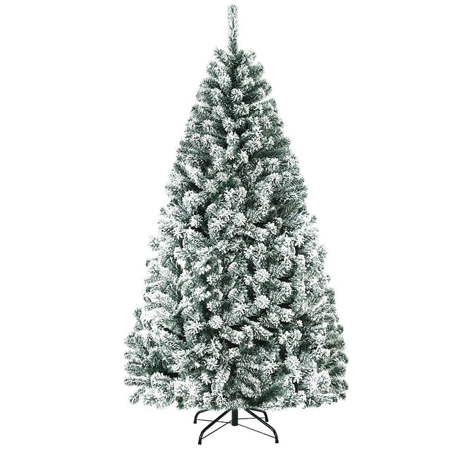 180cm Künstlicher Weihnachtsbaum mit Schnee & Metallständer