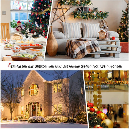 180 cm Artificial Christmas Tree with Snowflakes & Red Berries