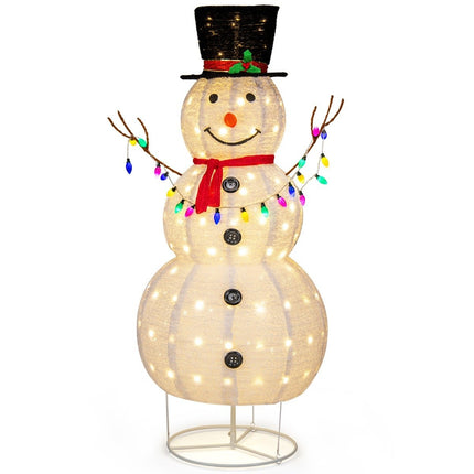 180 cm LED Schneemann beleuchtete Weihnachtsfigur mit 180 warmweißen LED Lichtern