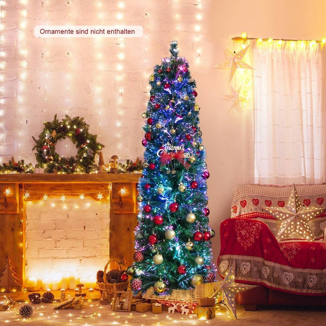180 cm großer künstlicher Weihnachtsbaum in Fiberoptik Grün