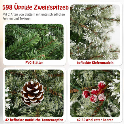 180 cm Pre-Lit Artificial Christmas Tree, 350 LEDs