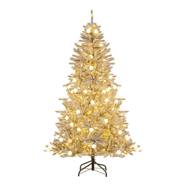 180 cm Snow-Flocked Artificial Christmas Tree, 250 LEDs