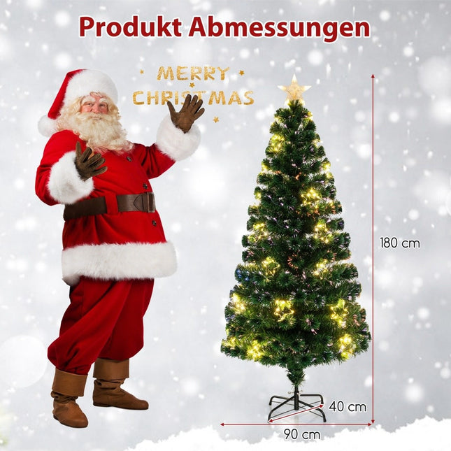180 cm künstlicher Fiberglas-Weihnachtsbaum mit Beleuchtung