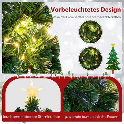 180 cm künstlicher Fiberglas-Weihnachtsbaum mit Beleuchtung