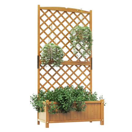 180 cm high garden bed with planter trellis & drainage holes orange