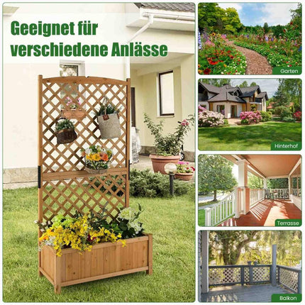 180 cm high garden bed with planter trellis & drainage holes orange