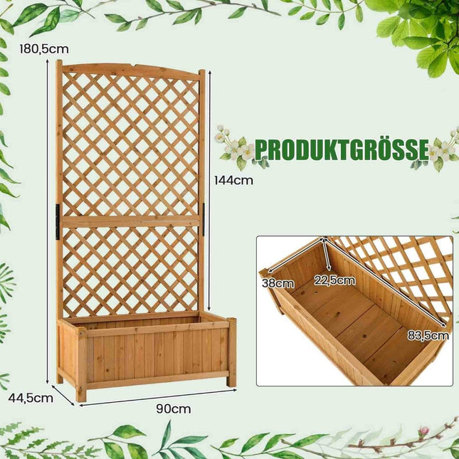180 cm hohes Gartenbeet mit Pflanzspalier &amp; Drainagelöchern orange