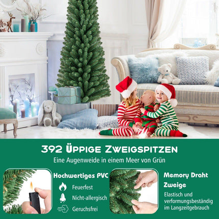 180cm pencil Christmas tree artificial Christmas tree with 392 green branch tips