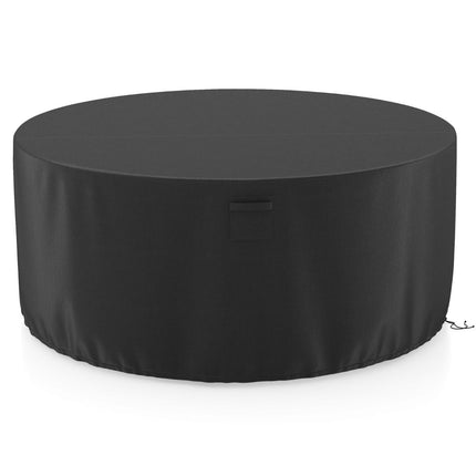 Ø 183 cm Round patio furniture cover with ventilation slots & buckles & cords black