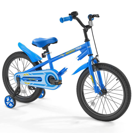 18-Inch BMX Kids Bike With Training Wheels, Blue
