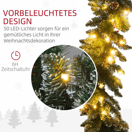 1,8 m künstliche Weihnachtsdekoration mit LED-Lichtern