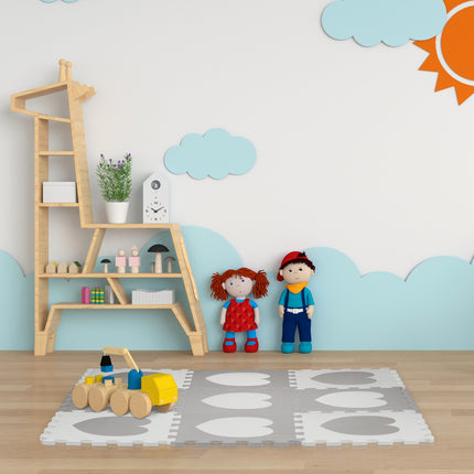 Pěnová podložka puzzle se srdíčky, 18 dílů