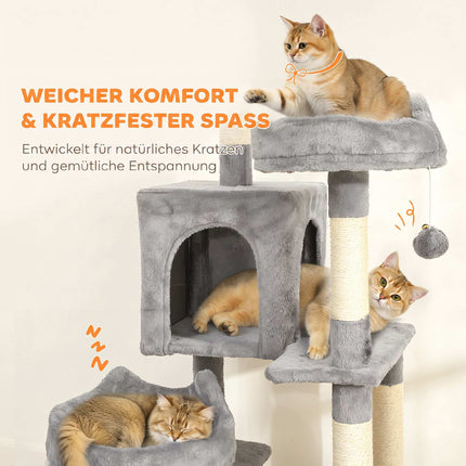 192 cm Cat Tree Tower with Hammocks and Sisal Posts