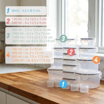 19-Piece Airtight Plastic Food Storage Container Set