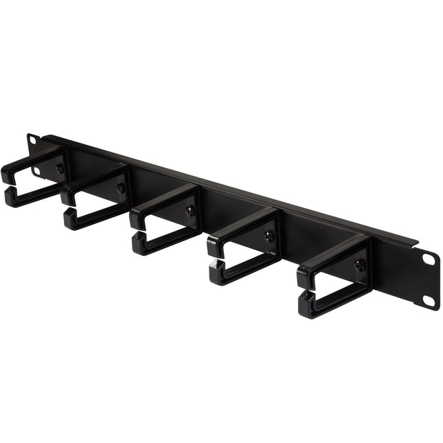 19" Kabelpanel mit 5 drehbaren Halterungen U1 Schwarz