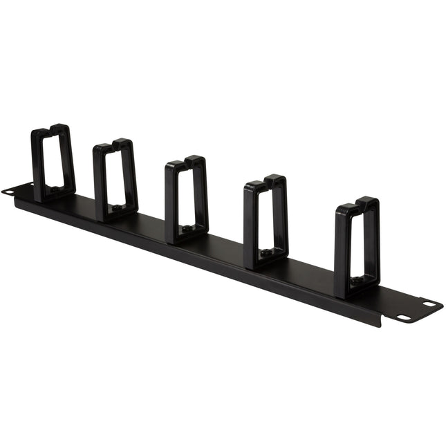 19" Kabelpanel mit 5 drehbaren Halterungen U1 Schwarz