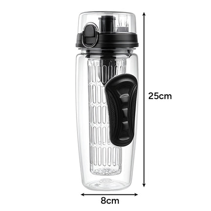 1-Liter-Wasserflasche mit Behälter