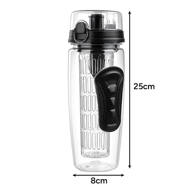 1-Liter-Wasserflasche mit Behälter