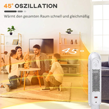 2000W Ceramic Heater with Remote, Oscillation, Timer