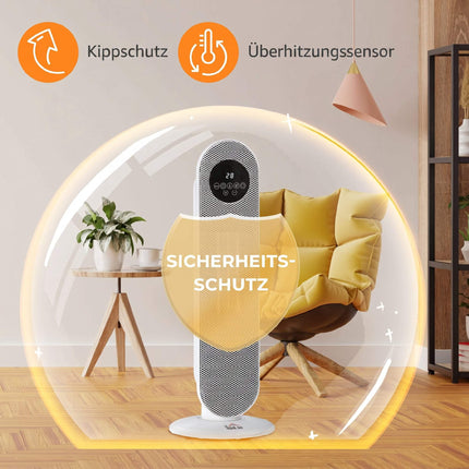 2000W Ceramic Heater with Remote, Oscillation, Timer