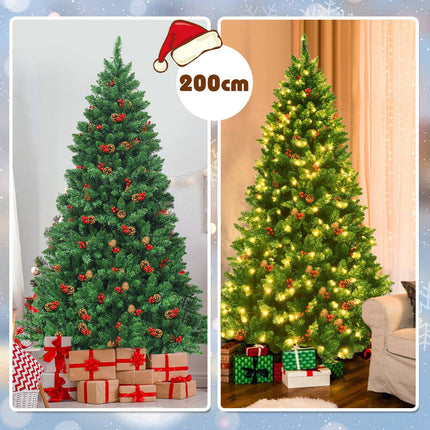 200cm künstlicher Weihnachtsbaum Christbaum mit 1100 Zweigen &amp; Premium Kunstbaum Grün