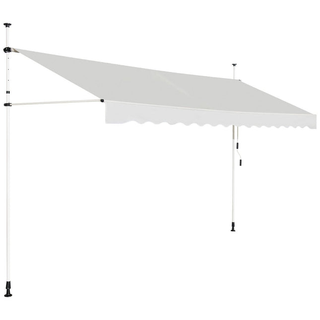200cm Breite Klemmmarkise ohne Bohren, UV-beständige Balkonmarkise, Höhenverstellbare Markise, Beige
