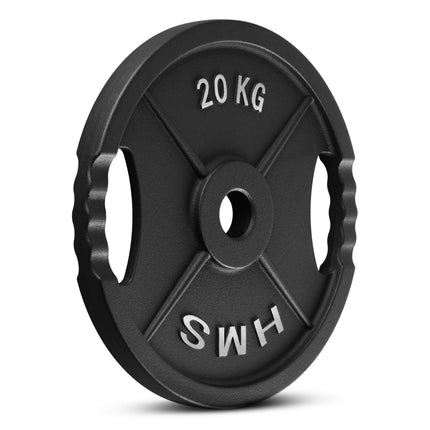 20 Kg Olympia Hantelscheibe, Schwarz Gusseisen