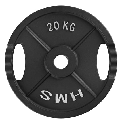 20 Kg Olympia Hantelscheibe, Schwarz Gusseisen