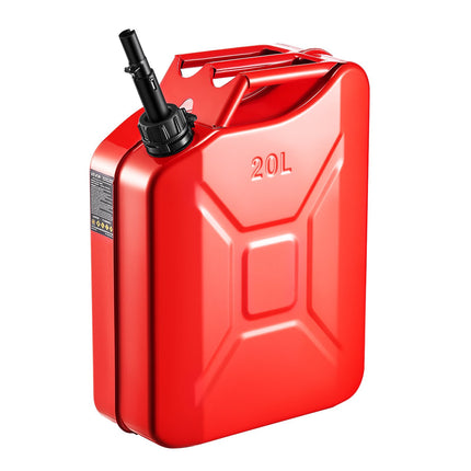20L Metal Fuel Jerry Can With Spout, Leakproof Comfort Handle