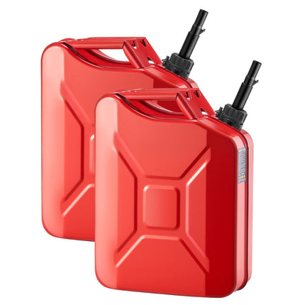 20L Metal Jerry Can Set, Spout, Leakproof, 2-Pack