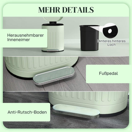 20L Metall-Treteimer, Absenkautomatik, herausnehmbarer Inneneimer