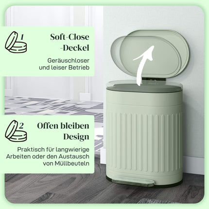 20L Metall-Treteimer, Absenkautomatik, herausnehmbarer Inneneimer