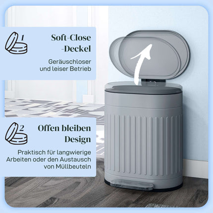 20-Liter-Metalltreteimer, Soft-Close, herausnehmbarer Inneneimer
