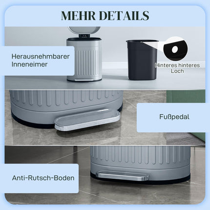 20-Liter-Metalltreteimer, Soft-Close, herausnehmbarer Inneneimer
