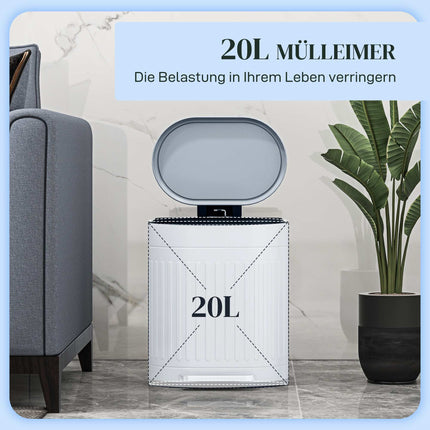 20-Liter-Metalltreteimer, Soft-Close, herausnehmbarer Inneneimer