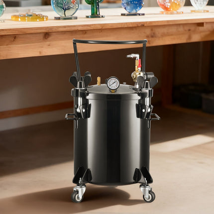 20L Pressure Pot Tank, Steel, 3 Quick-Connect Couplers