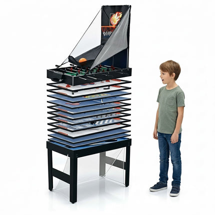 20-in-1 Multi-Game Table Set – Black, MDF, 81x107x60.5 cm