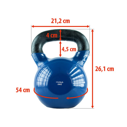 20 kg Kettlebell aus Gusseisen – Blau