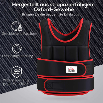 Adjustable 20 kg training vest, double straps, Oxford fabric