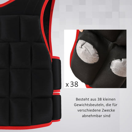 Adjustable 20 kg training vest, double straps, Oxford fabric