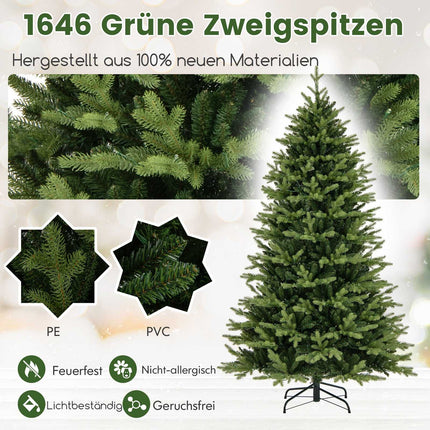 210 cm Artificial Christmas Tree with 470 LEDs, Green