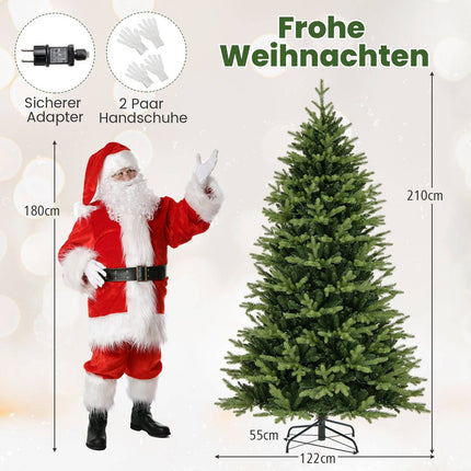 210 cm Artificial Christmas Tree with 470 LEDs, Green