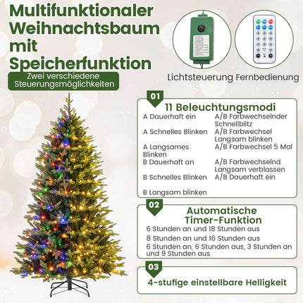210 cm Artificial Christmas Tree with 470 LEDs, Green